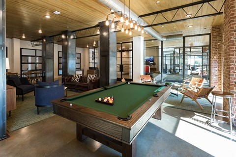 Lounge Areas with Billiards Table, at The Kirkwood, Atlanta, Georgia